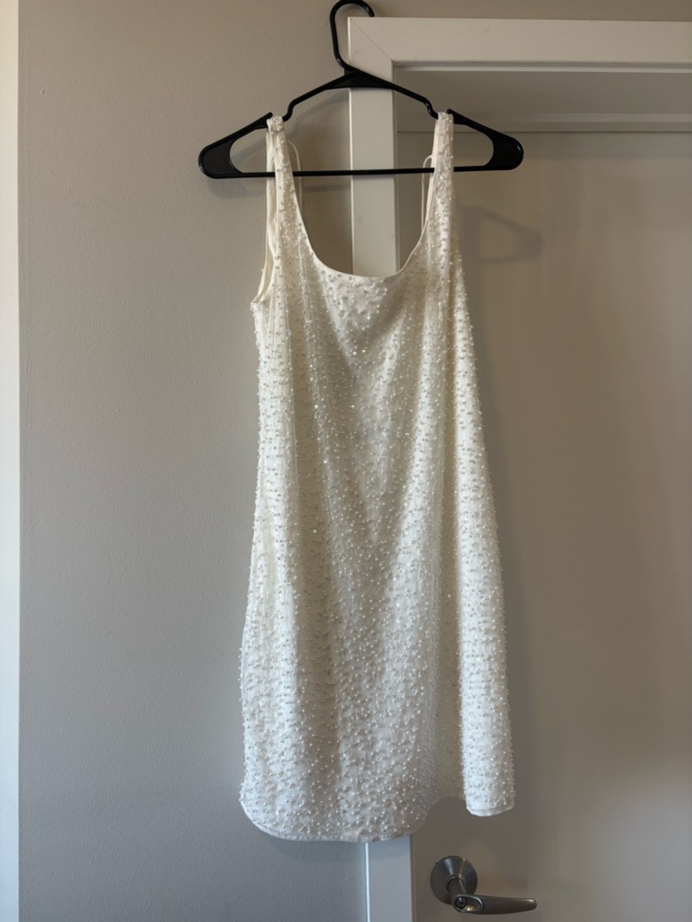 Abercrombie & Fitch White Pearl Scoopneck Mini Dress